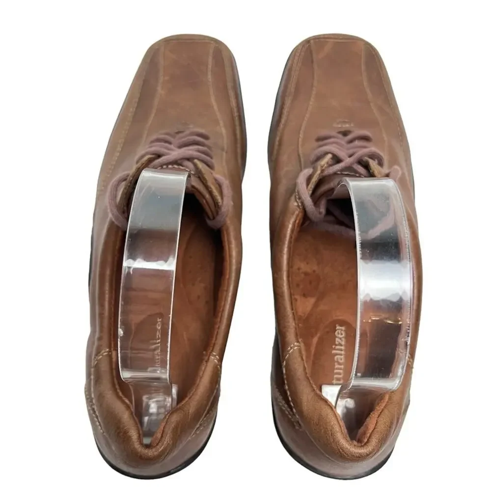 NATURALIZER FEDDRA Brown Tan Genuine Leather Lace Up Casual Shoes Comfort sz 9 N